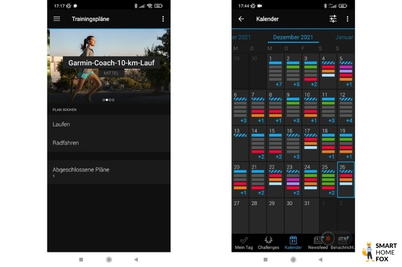 Планы тренировок в приложении Garmin Connect.